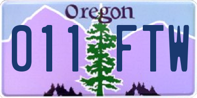 OR license plate 011FTW