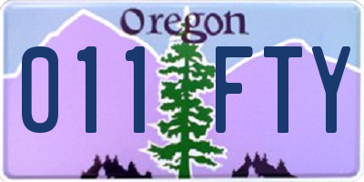 OR license plate 011FTY