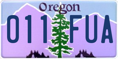 OR license plate 011FUA