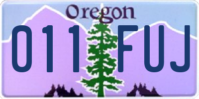 OR license plate 011FUJ