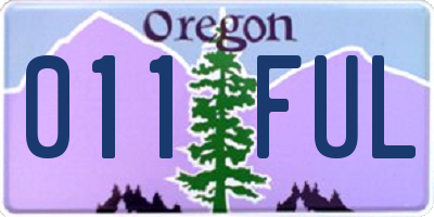 OR license plate 011FUL
