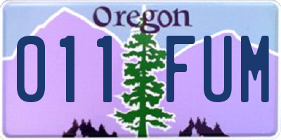 OR license plate 011FUM