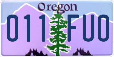 OR license plate 011FUO