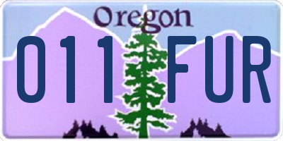OR license plate 011FUR