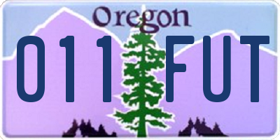 OR license plate 011FUT