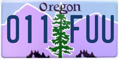 OR license plate 011FUU