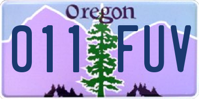 OR license plate 011FUV