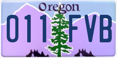 OR license plate 011FVB