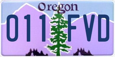 OR license plate 011FVD