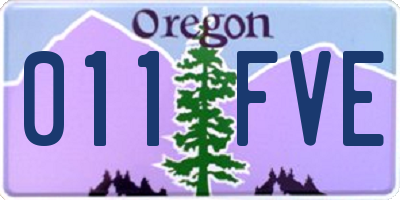 OR license plate 011FVE