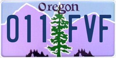 OR license plate 011FVF