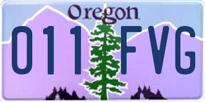 OR license plate 011FVG