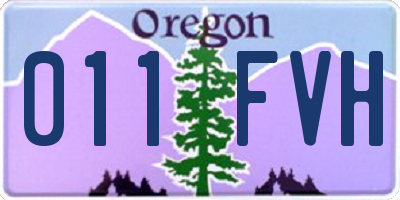 OR license plate 011FVH