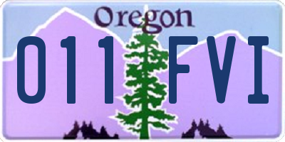 OR license plate 011FVI