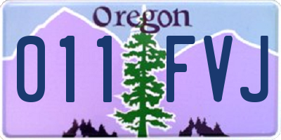 OR license plate 011FVJ