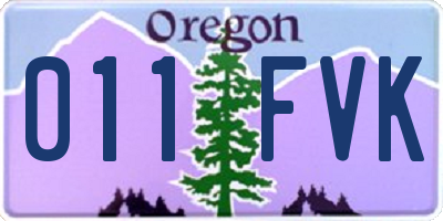 OR license plate 011FVK