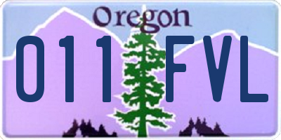 OR license plate 011FVL