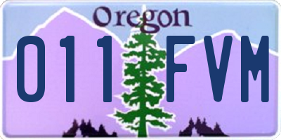 OR license plate 011FVM