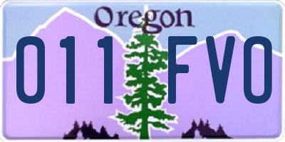 OR license plate 011FVO