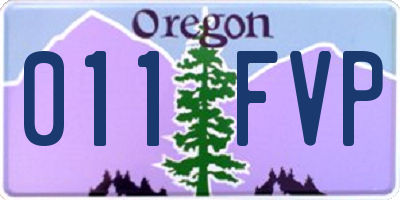 OR license plate 011FVP