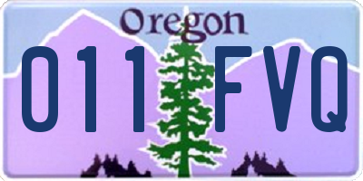 OR license plate 011FVQ