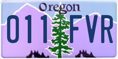 OR license plate 011FVR