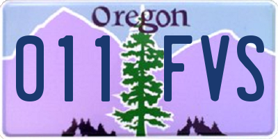 OR license plate 011FVS