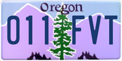 OR license plate 011FVT