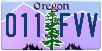 OR license plate 011FVV