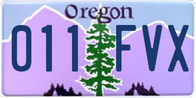 OR license plate 011FVX