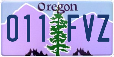 OR license plate 011FVZ