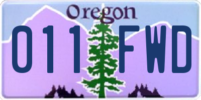 OR license plate 011FWD