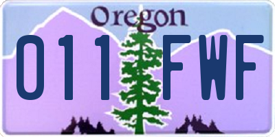 OR license plate 011FWF