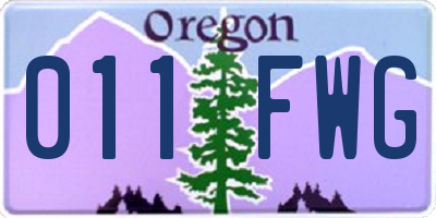 OR license plate 011FWG