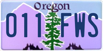 OR license plate 011FWS