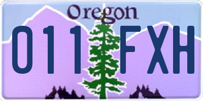 OR license plate 011FXH