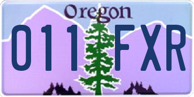 OR license plate 011FXR