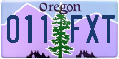OR license plate 011FXT