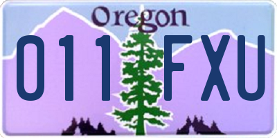 OR license plate 011FXU