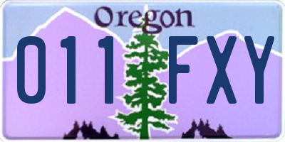 OR license plate 011FXY