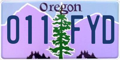 OR license plate 011FYD