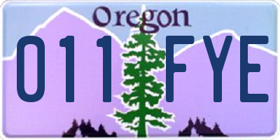 OR license plate 011FYE