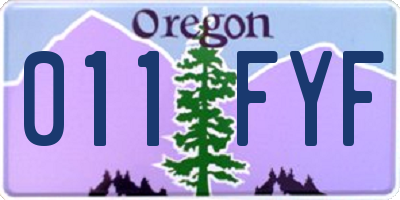 OR license plate 011FYF
