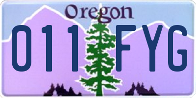 OR license plate 011FYG