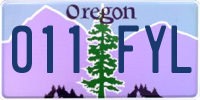 OR license plate 011FYL