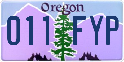 OR license plate 011FYP