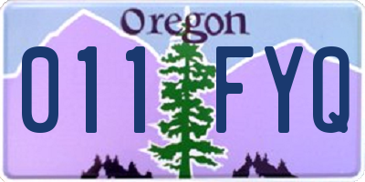 OR license plate 011FYQ