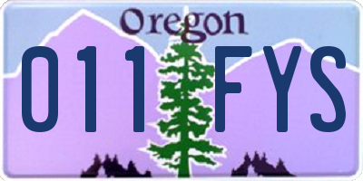 OR license plate 011FYS