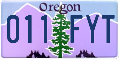 OR license plate 011FYT