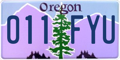 OR license plate 011FYU